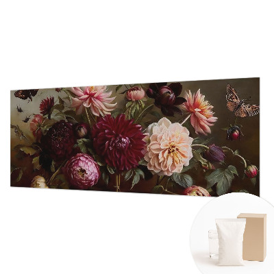 Fotovæg soveværelse med blomstermotiv i majestætisk stil