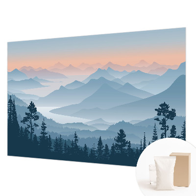 Fotovæg stue Bjergpanorama
