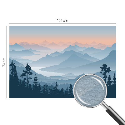 Fotovæg stue Bjergpanorama
