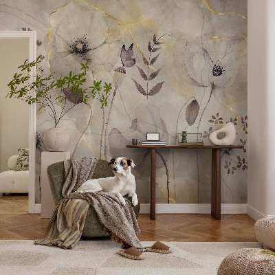 Høj kvalitet fototapet Delikate blomster