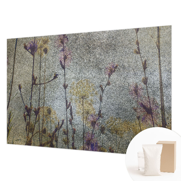Fototapet stue med motiv af vilde blomster