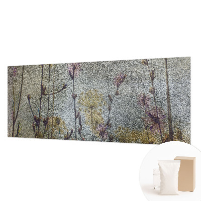 Fototapet stue med motiv af vilde blomster
