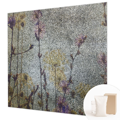 Fototapet stue med motiv af vilde blomster