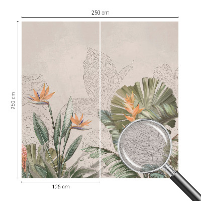 Stor fototapet med tropiske blomster