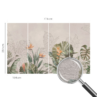 Stor fototapet med tropiske blomster