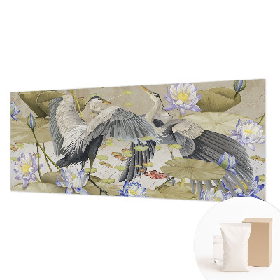 3D fototapet Fugle og liljer