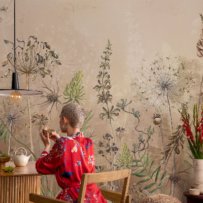 Foto tapet Rustikke blomster