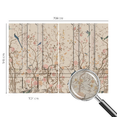 Fototapet efter mål Fugle og blomster