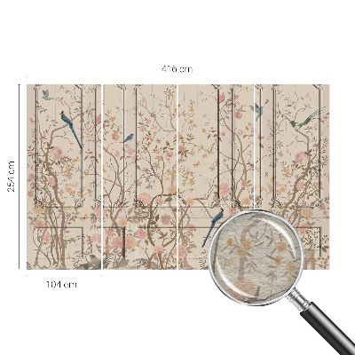 Fototapet efter mål Fugle og blomster