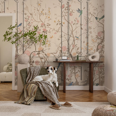 Fototapet efter mål Fugle og blomster