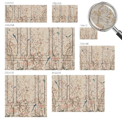 Fototapet efter mål Fugle og blomster