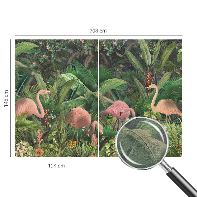 Fototapet børneværelse med lyserøde flamingoer