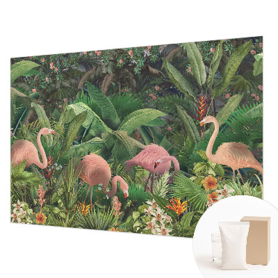 Fototapet børneværelse med lyserøde flamingoer