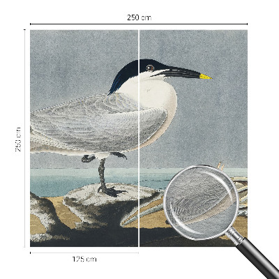 Fotostat med motiv af fugle i et stilfuldt, ornitologisk design