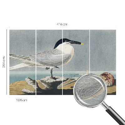 Fotostat med motiv af fugle i et stilfuldt, ornitologisk design