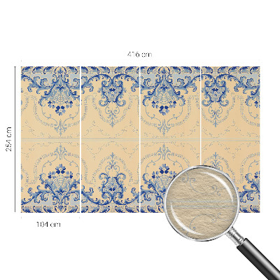 Fototapet på mål Blå ornamenter