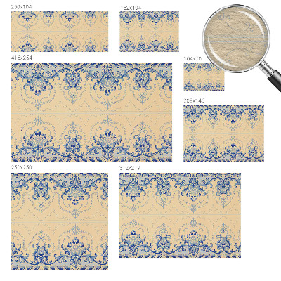 Fototapet på mål Blå ornamenter