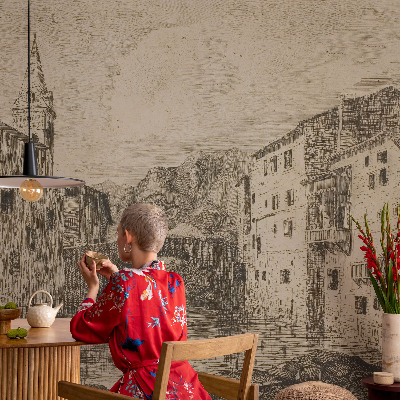 Høj kvalitet fototapet Bypanorama