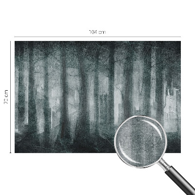 Stor fototapet med motiv af en mystisk skov