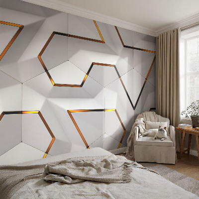 3D fototapet med moderne geometrisk motiv