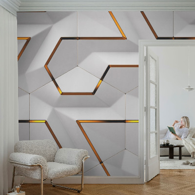 3D fototapet med moderne geometrisk motiv