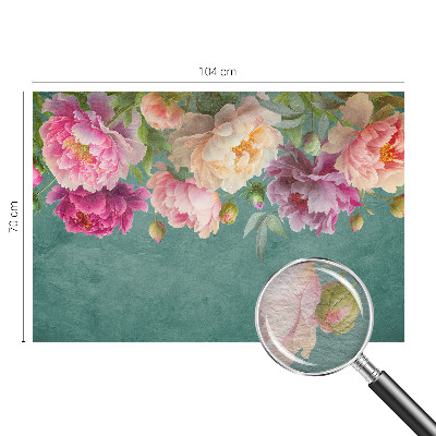 Fotovæg stue med blomsteragtigt motiv