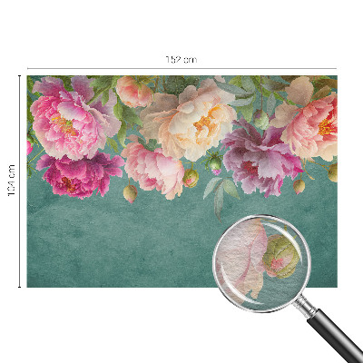 Fotovæg stue med blomsteragtigt motiv