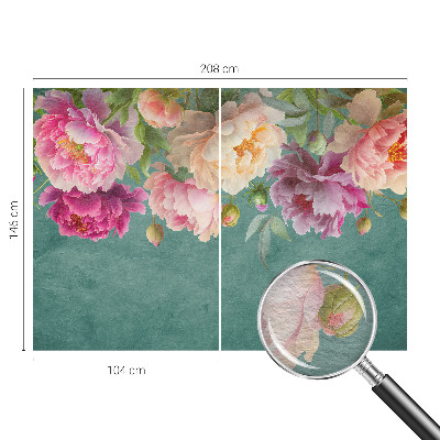 Fotovæg stue med blomsteragtigt motiv