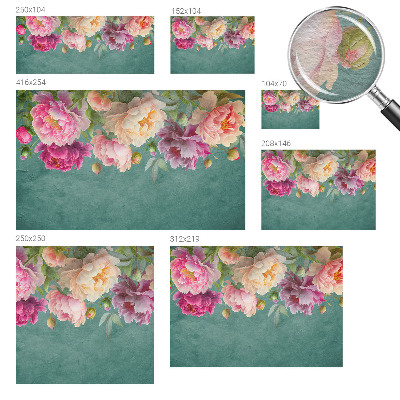 Fotovæg stue med blomsteragtigt motiv