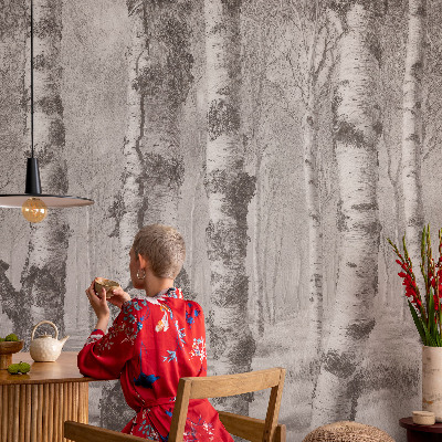 Fototapet soveværelse Birkeskov