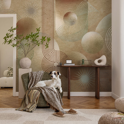 Fotovæg soveværelse Geometrisk mønster