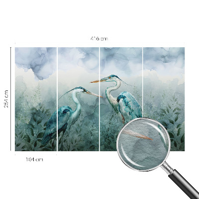 Modern fototapet med motiv af naturens fugle
