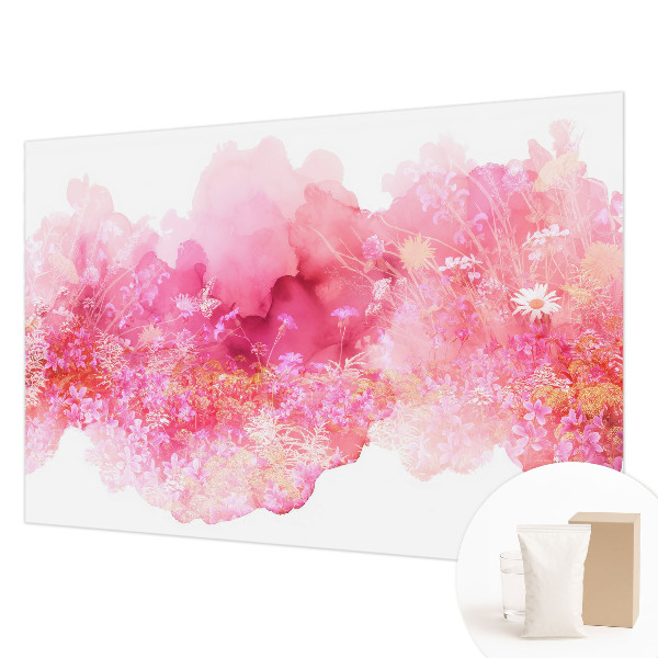 3D fototapet med blomstermønster