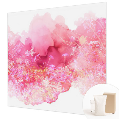 3D fototapet med blomstermønster