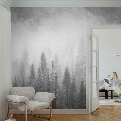 Foto tapet med motiv af skovtåge