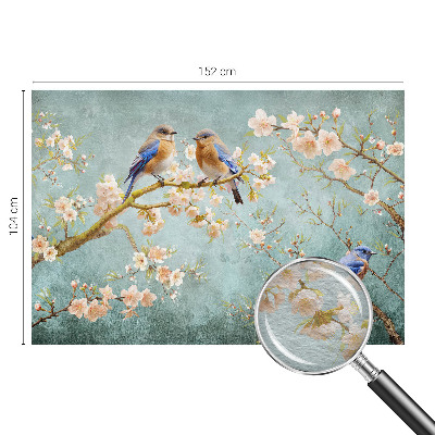 Non-woven fototapet med motiv af forårsfugle