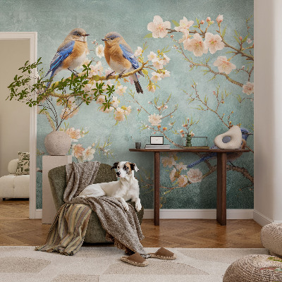 Non-woven fototapet Forårsfugle