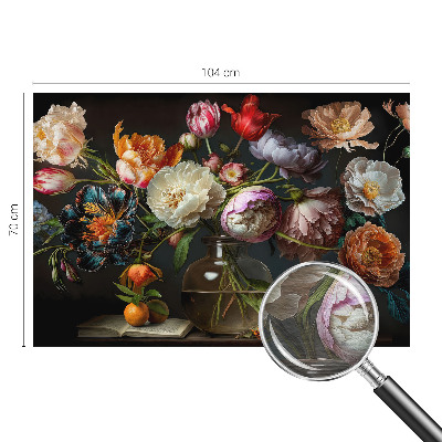 Fotovæg med motiv af en blomsterbuket