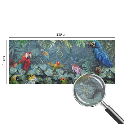 Væg tapet med et eksotisk junglemotiv
