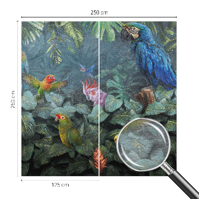 Væg tapet med et eksotisk junglemotiv