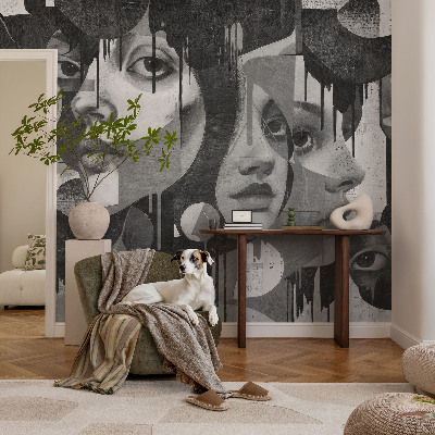 Tapet væg Kvinders ansigter