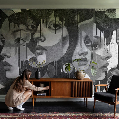 Tapet væg Kvinders ansigter