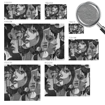 Tapet væg Kvinders ansigter