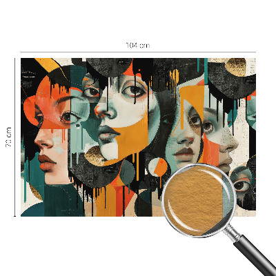 Fototapet stue Farverige ansigter