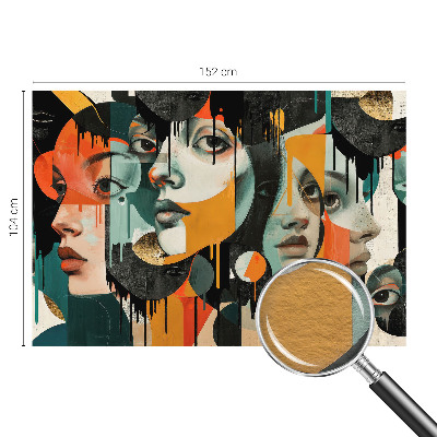 Fototapet stue Farverige ansigter