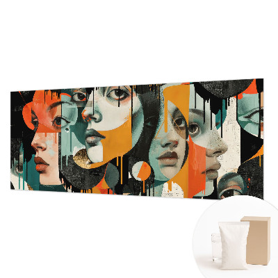 Fototapet stue Farverige ansigter