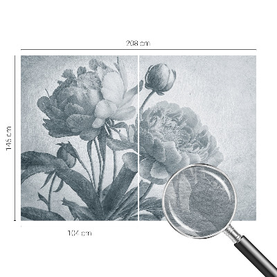 Fotovæg soveværelse med blomsterinspireret chic