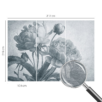 Fotovæg soveværelse Blomsteragtig chic