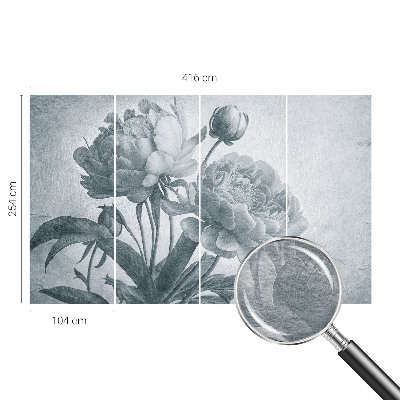 Fotovæg soveværelse med blomsterinspireret chic