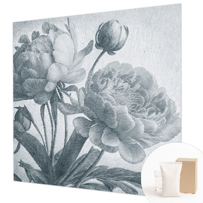 Fotovæg soveværelse med blomsterinspireret chic